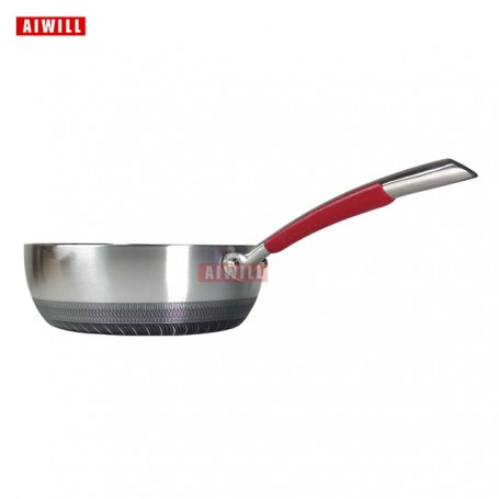 AIWILL 316 Stainless Steel Frying Pan/Wok healthy non-stick general use for gas and induction cooker deepened  quality gift 26cm