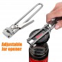 Adjustable Jar Opener Stainless Steel Camping Picnic Jam Bottle Cap Open Tool Kitchen Anti-skid Save Effort Lid Opener