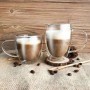 1/4/6Pcs Double Wall Glasses Espresso Coffee Mug 80/250/350/450 Heat-resistant Transparent Glass Cup with Handle Double CupsTea
