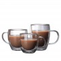 1/4/6Pcs Double Wall Glasses Espresso Coffee Mug 80/250/350/450 Heat-resistant Transparent Glass Cup with Handle Double CupsTea