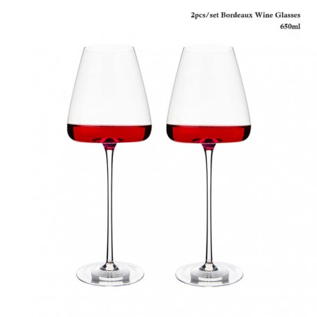 2pcs Goblet Wine Glass 650ml Kitchen Utensils Crystal Water Champagne Glasses Bordeaux Wedding Party Birthday Gift Lead-Free