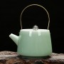 Celadon Teapot Porcelain Kung Fu Tea Set Little Teapot Loop-Handled Teapot Zi-Qing Mei Pink Green Teapot Small Single Teapot