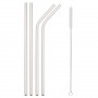 Gold Eco Friendly Reusable Drinking Straws 304 Stainless Steel Straw with Brush Straw for Drinkware Bar Cocktail Party Accessory