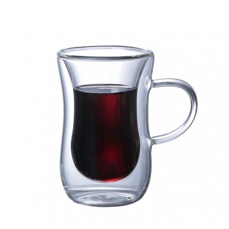The New Double Wall Glass Cup  Coffee Cups  Glass Tea Transparent Cups  Tea Cup Set Glass Coffee Cup Set