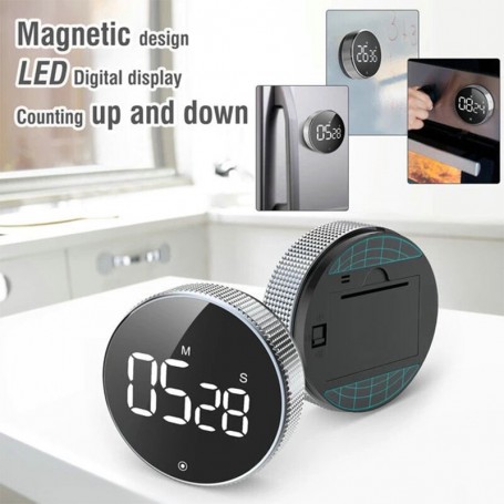 Magnetic Kitchen Timer LED Digital Timer Manual Countdown Alarm Clock Mechanical Cooking Timer Cooking Shower Study Stopwatch