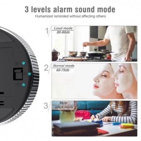 Magnetic Kitchen Timer LED Digital Timer Manual Countdown Alarm Clock Mechanical Cooking Timer Cooking Shower Study Stopwatch