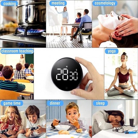 Magnetic Kitchen Timer LED Digital Timer Manual Countdown Alarm Clock Mechanical Cooking Timer Cooking Shower Study Stopwatch