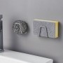 Kitchen Stainless Steel Sink Sponges Holder Self Adhesive Drain Drying Rack Kitchen Wall Hooks Accessories Storage Organizer new