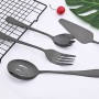 Mirror Black Tableware Stainless Steel Cutlery Set Salad Fork Spoon Service Spoon Soup Spoon Cake Shovel Kitchen Dinnerware Set