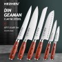 HEZHEN 1-6 pieces Knife Set German DIN1.4116 Stainless Steel International Standards Chef Bread Kitchen Tool Sharp Cook Knife