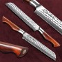 HEZHEN 1-7PC Kitchen Knife Set Vacuum & Deep Freezer Heat Treatment 73 Layers Powder Damascus Steel Walnut Shears Knife Holder