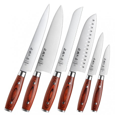 HEZHEN 1-6 pieces Knife Set German DIN1.4116 Stainless Steel International Standards Chef Bread Kitchen Tool Sharp Cook Knife