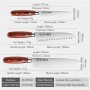 HEZHEN Basis Series 1-3PC Knife Set Chef Santoku Utility Stainless Steel Pakka Wood Handle Kitchen Tool
