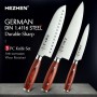 HEZHEN Basis Series 1-3PC Knife Set Chef Santoku Utility Stainless Steel Pakka Wood Handle Kitchen Tool