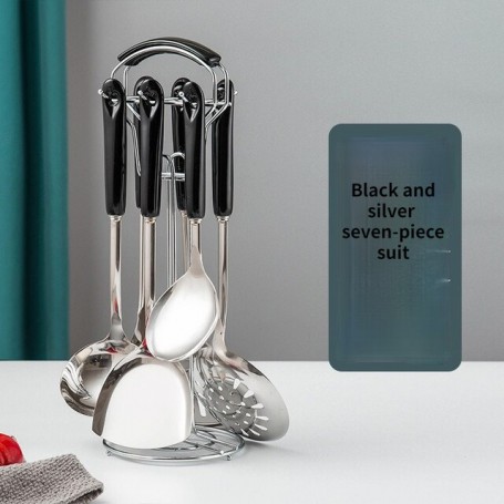 7PC Cookware Kitchenware Set Nordic Style Luxury Stainless Steel Ceramic Handle Cooking Utensils Kitchen Tools Accessories