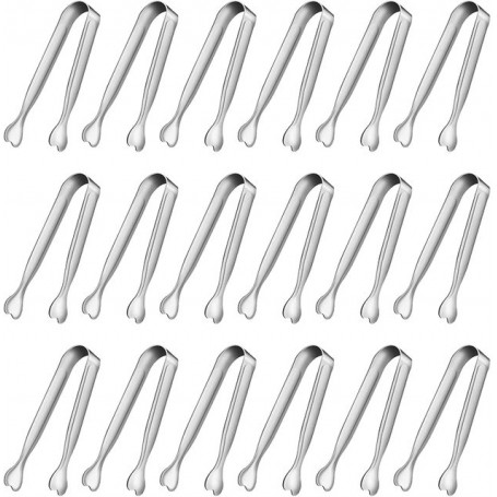 18Pcs/set Stainless Steel Mini Serving Tongs Heart Shape Head Sugar Tongs Ice Cube Clips Bread Food Clips Kitchen Gadget
