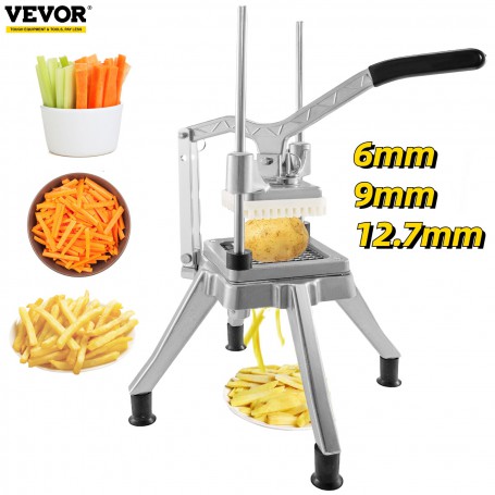 VEVOR Commercial Vegetable Fruit Dicer Cutter 6mm 9mm 12.7mm Blade Home Potato Tomato Food Slicer Chopper Manual Cutting Machine