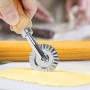 Pastry Wheel Cutter Aluminum Alloy Pastry Cutting Wheel with Ergonomic Wooden Handle Dough Cutting Roller Kitchen Baking Tool