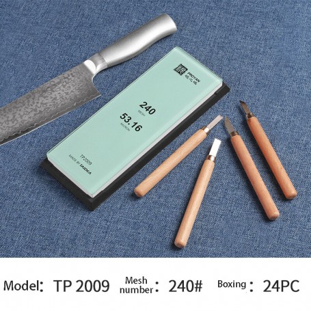 TAIDEA 4 In1 Single Side Premium White Corundum Kitchen Knife Scissors Sharpening Stone Sharpener Whetstone