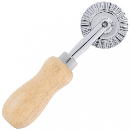 Pastry Wheel Cutter Aluminum Alloy Pastry Cutting Wheel with Ergonomic Wooden Handle Dough Cutting Roller Kitchen Baking Tool