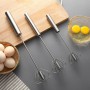 Hand Pressure Semi-automatic Egg Beater Stainless Steel Kitchen Accessories Tools Self Turning Cream Utensils Whisk Manual Mixer