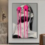 Abstract Portrait Painting Sunglasses Women Posters Funny Creative Canvas Wall Art Pictures For Living Room Home Decor Mural