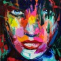 Francoise Nielly Knife Oil Painting Handmade On Canvas Home Decor Figure Wall Pictures Colorful Face Portrait Artworks