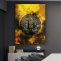 Retro Abstract Bitcoin Canvas Painting Posters and Prints Inspirationnal Art Wall Picture for Living Room Home Office Decoration