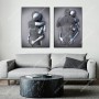 Nordic Couples Metal Figure SEgg Beater Canvas Painting Love Art Statue Poster Print Wall Picture for Living Room Decor