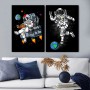 Black and White Astronaut Space Canvas Painting Abstract Wall Art Nordic Posters Prints Wall Art Living Room Decoration Pictures