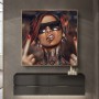 Abstract Street Cool Sexy Girl Tattoo Wearing Sunglasses Girl Canvas Painting Poster Art Picture Home Living Room Decoration