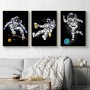 Black and White Astronaut Space Canvas Painting Abstract Wall Art Nordic Posters Prints Wall Art Living Room Decoration Pictures