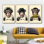 Modern Art Three Monkeys Funny Animals Painting Canvas Poster Wall Art Picture Print for Living Room Home Decor