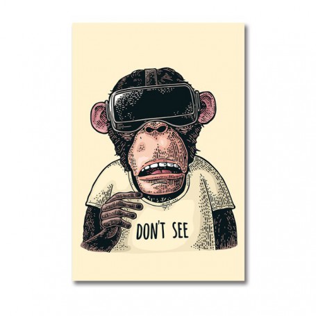 Modern Art Three Monkeys Funny Animals Painting Canvas Poster Wall Art Picture Print for Living Room Home Decor