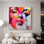 Palette knife Hand painted Large Oil acrylic canvas painting Marilyn Monroe portrait Face Francoise Nielly Wall art home decor
