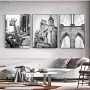 Black and White Travel Landcape Posters Alpaca Giraffe In A Texi Canvas Painting New York Street Photography Pictures Home Decor
