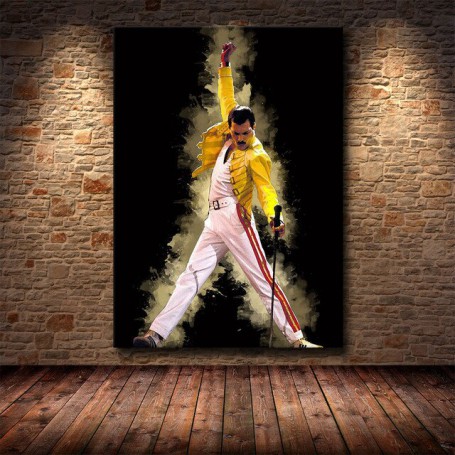 Klassisk Abstrakt Veggmaleri Freddy Mercury Queen Bohemian Rhapsody Canvas Painting Poster Living Room Home Decor PictureCuadros