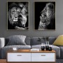 Black White Lion Oil Paintings on Canvas Posters and Prints Modern Animal Art Wall Picture For Living Room Home Decor Cuadros
