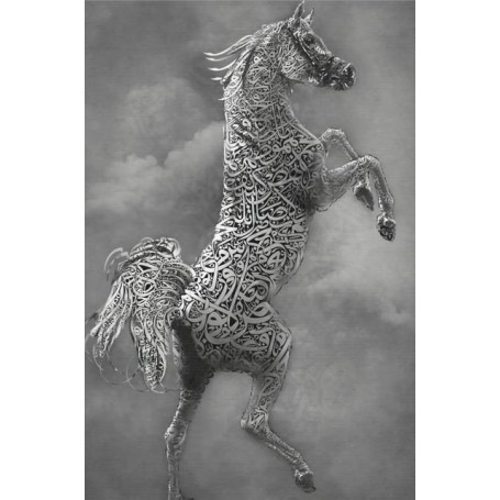 Creative Animal Horse Canvas Painting Islamic Wall Art Prints Arabic Calligraphy Quran Poster Modern Home Decoration Pictures