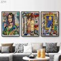 Vintage Mona Lisa Character Graffiti Art Canvas Painting Posters and Prints Street Pop Art Wall Pictures Room Home Cuadros Decor