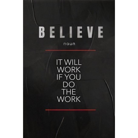 Believe, Discipline and Focus Definition Poster Motivational & Inspirational Canvas Prints Wall Art Painting for Room Home Decor