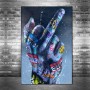 Middle Finger Gesture Street Art Posters and Prints Graffiti Art Paintings on the Wall Art Canvas Pictures Home Wall Decoration