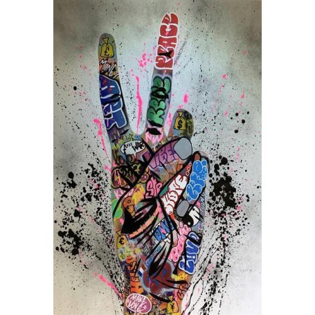 Middle Finger Gesture Street Art Posters and Prints Graffiti Art Paintings on the Wall Art Canvas Pictures Home Wall Decoration