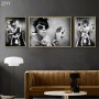 Black and White Bar Bathroom Wall Decoration Paintings Smoking and Drinking Girl Poster Retro Wall Pictrue for Toilet Home Decor