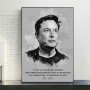 Elon Musk Motivational Posters Black And White Abstract Art Quote Canvas Painting Wall Pictures for Living Room Home Decor Mural