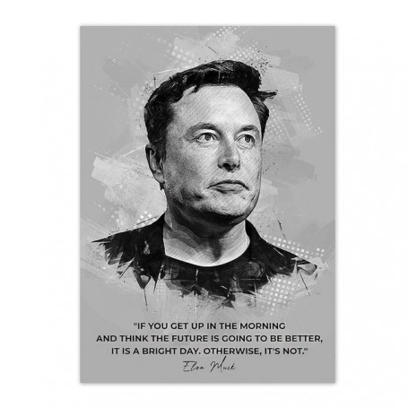 Elon Musk Motivational Posters Black And White Abstract Art Quote Canvas Painting Wall Pictures for Living Room Home Decor Mural