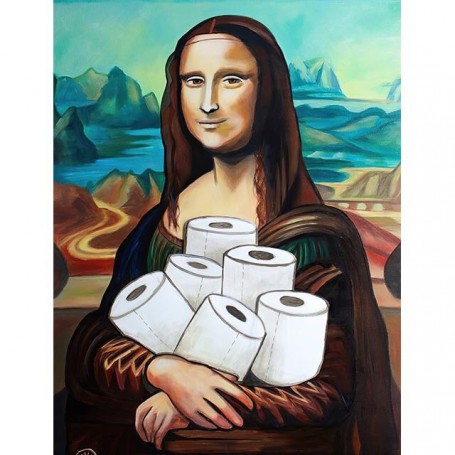 Funny Toilet Wall Art Canvas Painting Print Mona Lisa Bathroom Paper Poster Home Decoration Nordic Mural Pictures Living Room