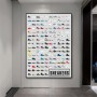 Visual Compendium Of Sneakers Fashion Pop Custom Art Posters and Prints Canvas Painting Wall Art Modern Home Decoration Picture