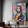 Graffiti Mona Lisa Monopoly Street Art Canvas Print Painting Abstract Figure Wall Picture Living Room Home Decoration Poster