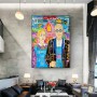 Graffiti Mona Lisa Monopoly Street Art Canvas Print Painting Abstract Figure Wall Picture Living Room Home Decoration Poster